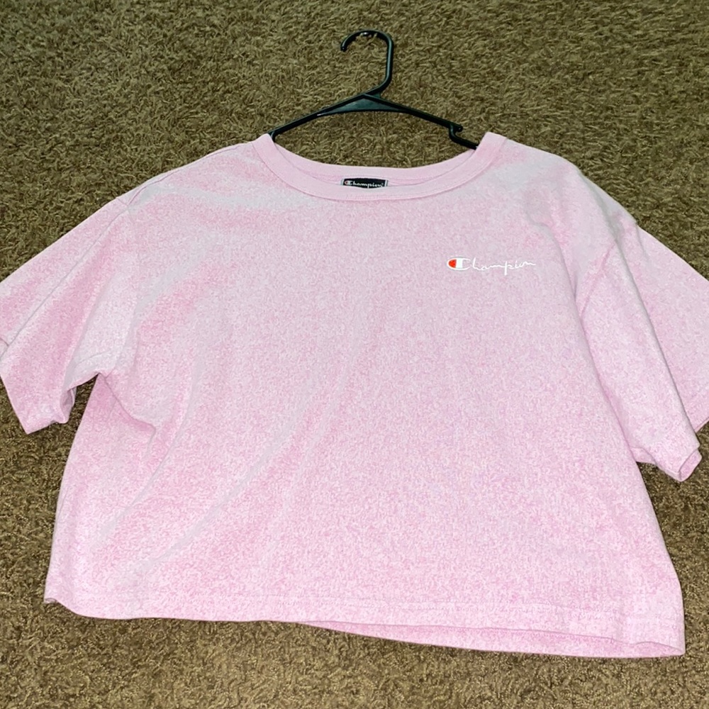 CROPPED PURPLE CHAMPION TEE//SIZE M